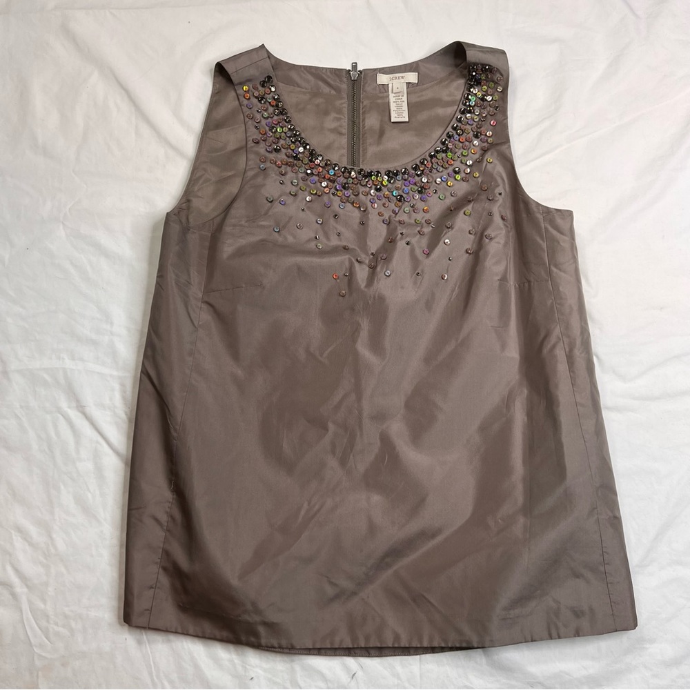 J. Crew Collection Blouse Size 4 Sleeveless 100% Silk Top Hers L031022